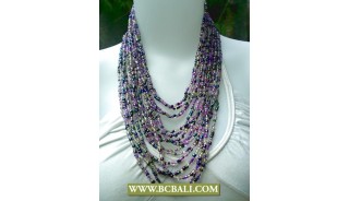 Necklace Beaded Coloring Multi Strand